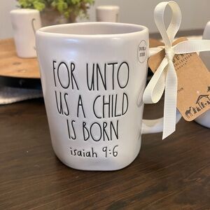 Rae Dunn White Ceramic Mug with Inspirational Quote